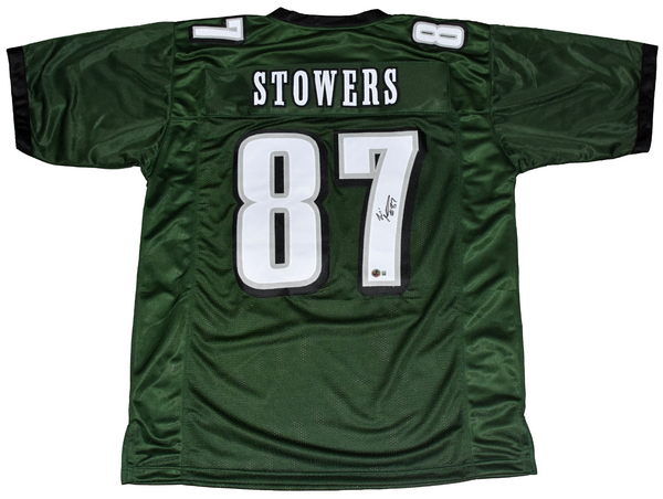 ELI STOWERS AUTOGRAPHED PHILADELPHIA EAGLES #87 GREEN JERSEY BECKETT