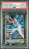 GEORGE LOMBARD JR SIGNED 2024 BOWMAN CHROME YELLOW LUNAR 1ST RC /75 PSA AUTO 10