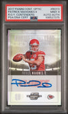 PATRICK MAHOMES SIGNED 2017 PANINI CONTENDERS OPTIC ROY /99 ROOKIE RC AUTO PSA 9