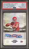 PATRICK MAHOMES SIGNED 2017 PANINI CONTENDERS OPTIC ROY /99 ROOKIE RC AUTO PSA 9