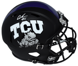 QUENTIN JOHNSTON SIGNED TCU HORNED FROGS BLACK FULL SIZE SPEED HELMET BECKETT