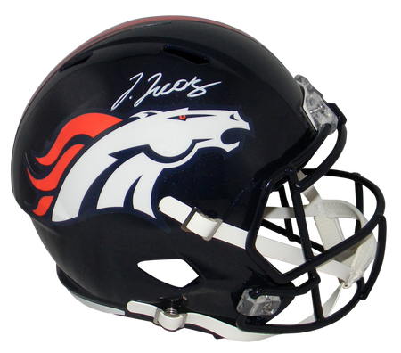 JERRY JEUDY AUTOGRAPHED DENVER BRONCOS ECLIPSE SPEED MINI HELMET BECKETT