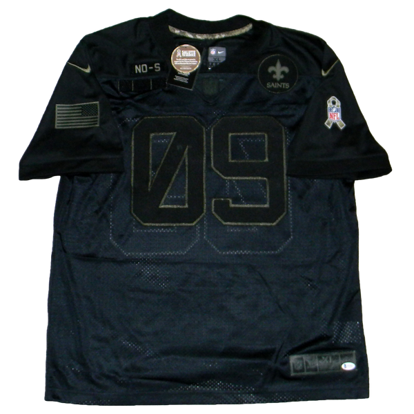 DREW BREES SIGNED NEW ORLEANS SAINTS NIKE LIMITED SALUTE TO SERVICE JERSEY BAS