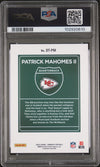 PATRICK MAHOMES SIGNED 2022 PANINI DONRUSS OPTIC DOWNTOWN AUTO PSA 9
