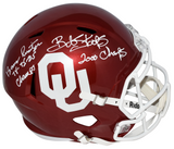 BARRY SWITZER BOB STOOPS SIGNED OKLAHOMA SOONERS FULL SIZE SPEED HELMET BECKETT