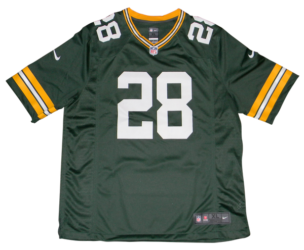 AJ DILLON SIGNED AUTOGRAPHED GREEN BAY PACKERS #28 NIKE GAME JERSEY JSA