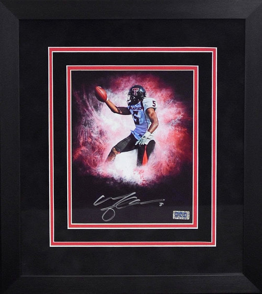 MICHAEL CRABTREE SIGNED TEXAS TECH RED RAIDERS 8x10 FRAMED PHOTO COA
