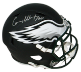 CARSON WENTZ SIGNED PHILADELPHIA EAGLES FULL SIZE BLACK SPEED HELMET FANATICS