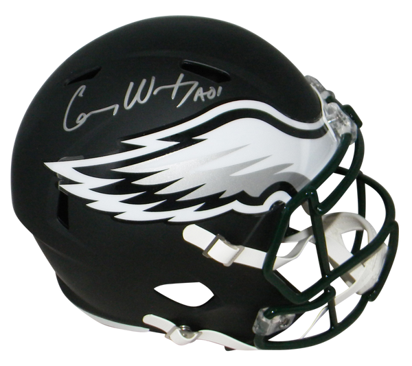 CARSON WENTZ SIGNED PHILADELPHIA EAGLES FULL SIZE BLACK SPEED HELMET FANATICS