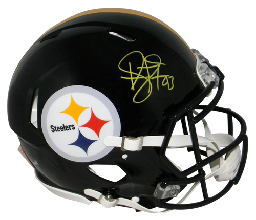 TROY POLAMALU SIGNED PITTSBURGH STEELERS FULL SIZE SPEED AUTHENTIC HELMET BAS