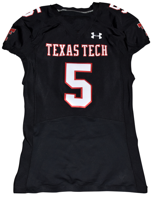 PATRICK MAHOMES SIGNED TEXAS TECH #5 UNDER ARMOUR 2014 TEAM ISSUED JERSEY