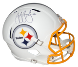 JUJU SMITH-SCHUSTER SIGNED PITTSBURGH STEELERS WHITE FULL SIZE SPEED HELMET BAS