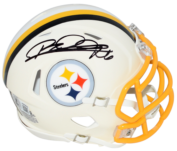 ROD WOODSON SIGNED PITTSBURGH STEELERS RETRO SPEED MINI HELMET BECKETT