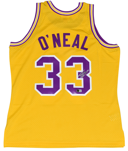 SHAQUILLE O'NEAL SIGNED ORLANDO MAGIC #32 MITCHELL & NESS SPLIT JERSEY BECKETT