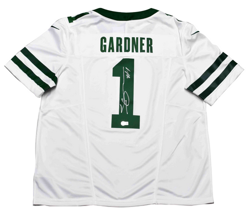 AHMAD SAUCE GARDNER SIGNED NEW YORK JETS #1 LEGACY WHITE NIKE JERSEY BECKETT
