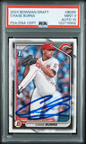 CHASE BURNS SIGNED 2024 BOWMAN DRAFT 1ST ROOKIE RC MINT PSA 9 AUTO 10