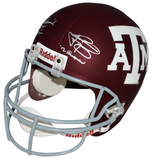 JOHN DAVID CROW & JOHNNY MANZIEL SIGNED TEXAS A&M AGGIES FULL SIZE HELMET JSA