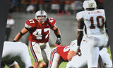 AJ HAWK AUTOGRAPHED OHIO STATE BUCKEYES VS TEXAS 16x20 PHOTO BECKETT