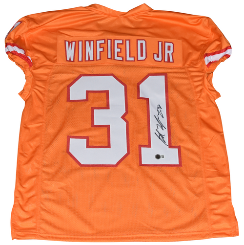 ANTOINE WINFIELD JR SIGNED TAMPA BAY BUCCANEERS ORANGE GAME CUT JERSEY BECKETT
