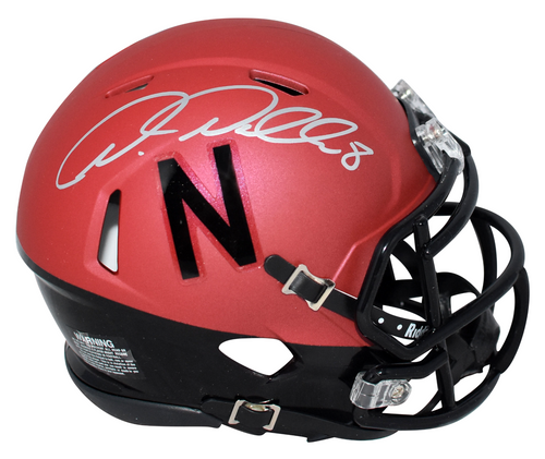 AMEER ABDULLAH SIGNED NEBRASKA CORNHUSKERS RED SPEED MINI HELMET COA
