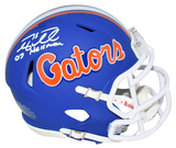 TIM TEBOW AUTOGRAPHED SIGNED FLORIDA GATORS BLUE SPEED MINI HELMET W/ 07 HEISMAN