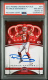 PATRICK MAHOMES SIGNED 2017 PANINI CROWN ROYALE #84 ROOKIE RC PSA 8 AUTO 10