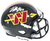TERRY McLAURIN SIGNED WASHINGTON COMMANDERS BLACK HAIL RAISER MINI HELMET BAS