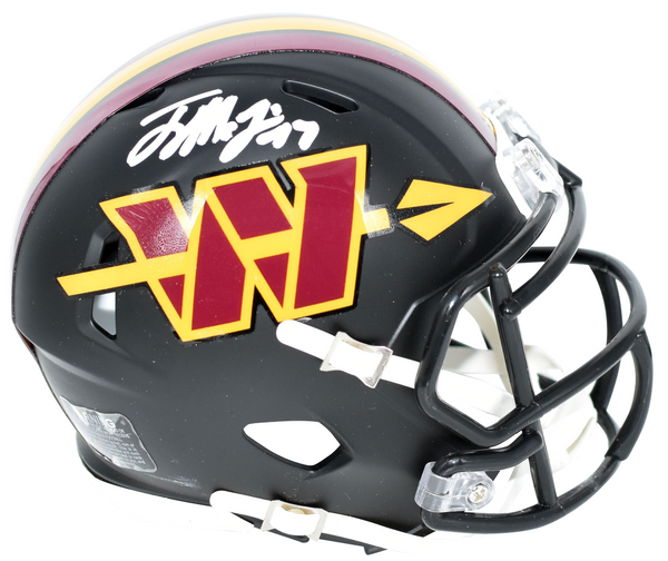TERRY McLAURIN SIGNED WASHINGTON COMMANDERS BLACK HAIL RAISER MINI HELMET BAS