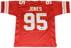 CHRIS JONES SIGNED AUTOGRAPHED KANSAS CITY CHIEFS #95 RED JERSEY BECKETT
