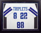 TROY AIKMAN EMMITT SMITH MICHAEL IRVIN SIGNED COWBOYS TRIPLETS FRAMED JERSEY