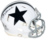 ROGER STAUBACH AUTOGRAPHED DALLAS COWBOYS WHITE SPEED MINI HELMET BECKETT