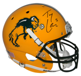 TREY LANCE SIGNED NORTH DAKOTA STATE BISON YELLOW FULL SIZE HELMET BECKETT