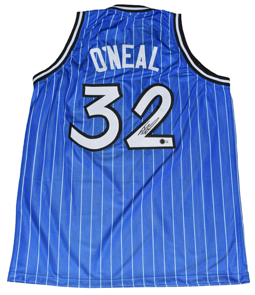 ORLANDO MAGIC SHAQUILLE O'NEAL SIGNED #32 BLUE BASKETBALL JERSEY BECKETT