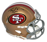 TREY LANCE AUTOGRAPHED SIGNED SAN FRANCISCO 49ERS SPEED MINI HELMET BECKETT
