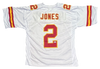 RONALD JONES SIGNED AUTOGRAPHED KANSAS CITY CHIEFS #2 WHITE JERSEY BECKETT