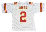 RONALD JONES SIGNED AUTOGRAPHED KANSAS CITY CHIEFS #2 WHITE JERSEY BECKETT