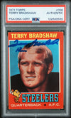 TERRY BRADSHAW SIGNED 1971 TOPPS ROOKIE CARD RC #156 AUTO PSA AUTH