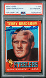 TERRY BRADSHAW SIGNED 1971 TOPPS ROOKIE CARD RC #156 AUTO PSA AUTH