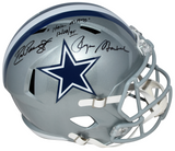ROGER STAUBACH & DREW PEARSON SIGNED DALLAS COWBOYS FULL SIZE HELMET + HAIL MARY