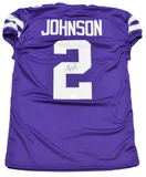 AVERY JOHNSON SIGNED KANSAS STATE WILDCATS #2 PURPLE GAME CUT JERSEY BECKETT