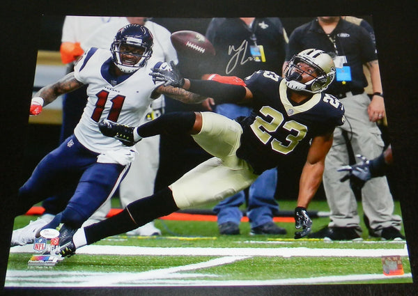 MARSHON LATTIMORE SIGNED AUTOGRAPHED NEW ORLEANS SAINTS 16x20 PHOTO JSA