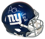 AZEEZ OJULARI SIGNED NEW YORK GIANTS SPEED AUTHENTIC HELMET W/ GO BIG BLUE