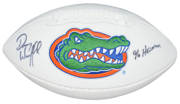 DANNY WUERFFEL AUTOGRAPHED FLORIDA GATORS WHITE LOGO FOOTBALL W/ 96 HEISMAN