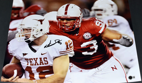 NDAMUKONG SUH SIGNED NEBRASKA CORNHUSKERS VS TEXAS 16x20 PHOTO BECKETT