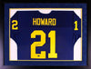DESMOND HOWARD AUTOGRAPHED MICHIGAN WOLVERINES #21 FRAMED JERSEY COA