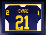 DESMOND HOWARD AUTOGRAPHED MICHIGAN WOLVERINES #21 FRAMED JERSEY COA
