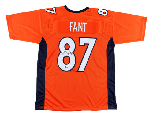 NOAH FANT AUTOGRAPHED SIGNED DENVER BRONCOS #87 ORANGE JERSEY BECKETT