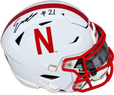 EMMETT JOHNSON SIGNED NEBRASKA CORNHUSKERS SPEEDFLEX MIDI HELMET BECKETT