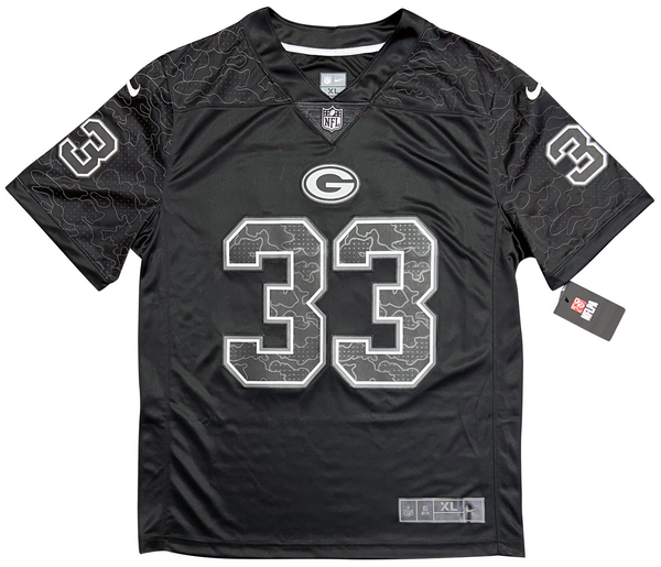 AARON JONES SIGNED GREEN BAY PACKERS #33 NIKE LIMITED RFLCTV JERSEY BECKETT