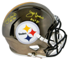 JOE GREENE & JACK LAMBERT SIGNED PITTSBURGH STEELERS CHROME FULL SIZE HELMET BAS
